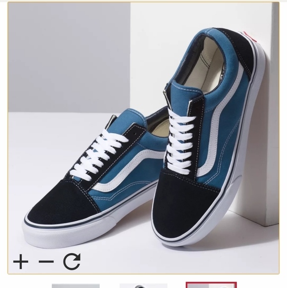 vans old skool blue and black